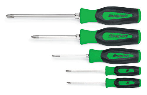 Set, Screwdriver, Phillips Tip, Instinct® Soft Handle, Green, 5 pcs.