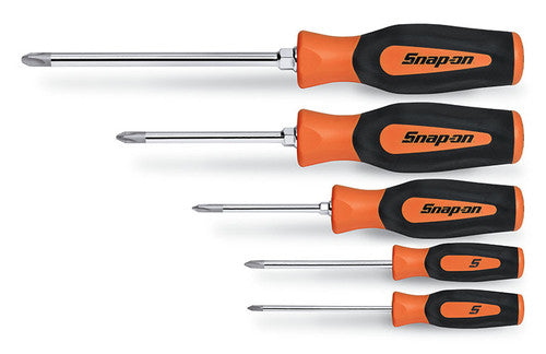 Set, Screwdriver, Phillips Tip, Instinct® Soft Handle, Orange, 5 pcs.
